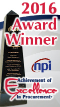 2016 Award Winner NPI  Achievement of Excellence in Procurement